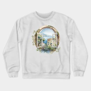 French Riviera Window View Crewneck Sweatshirt